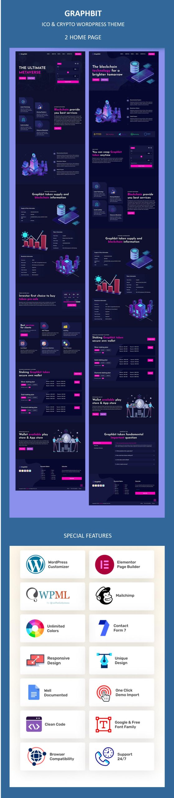 Graphbit – ICO & Crypto Bootstrap WordPress Theme