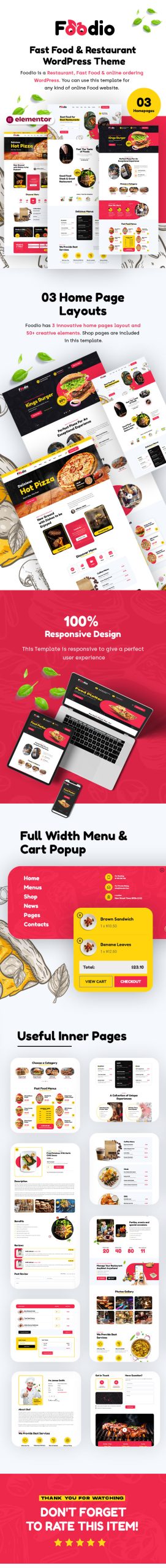 Foodio – Fast Food Restaurant WordPress Theme