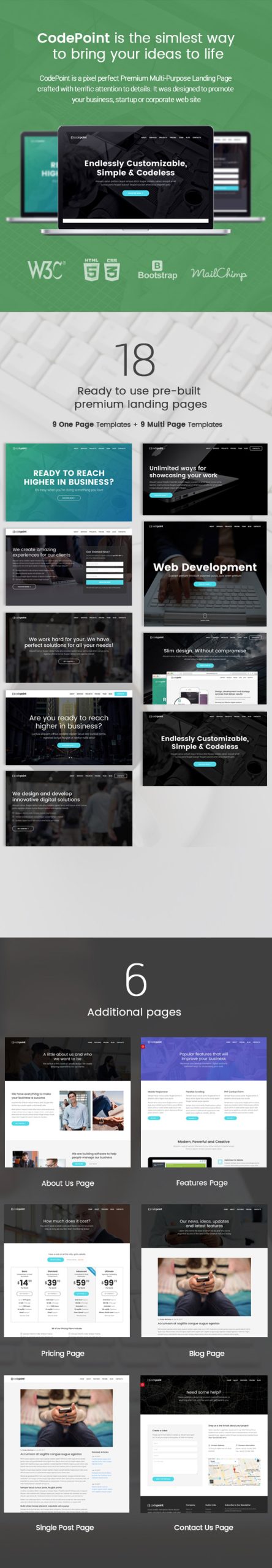 CodePoint – Multi-Purpose Landing Page WordPress Theme