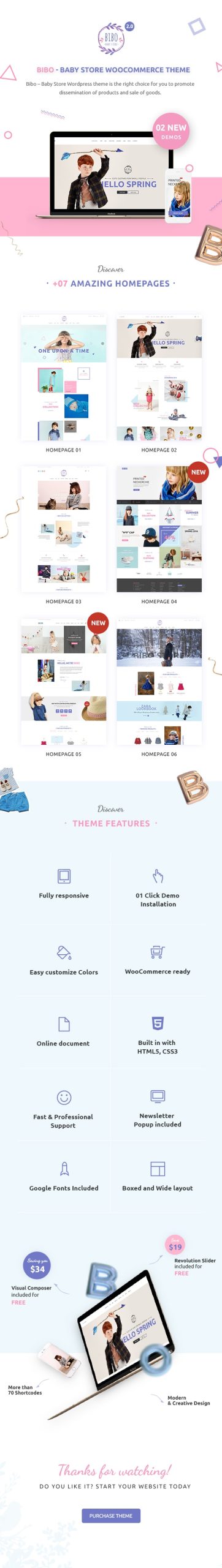 Bibo Baby Store & Kids Shop WooCommerce WordPress Theme