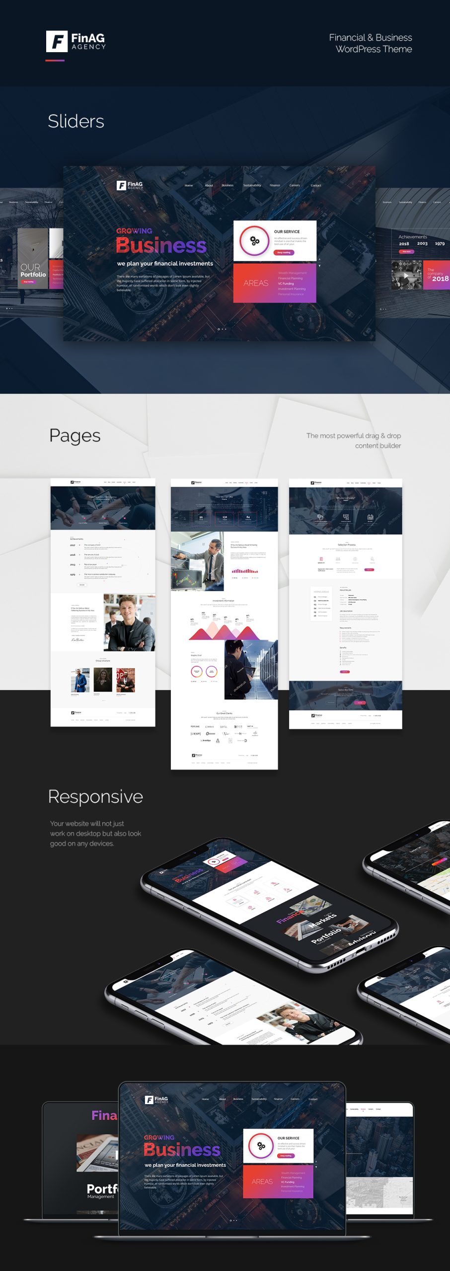 Finag – Creative &  Finance Agency WordPress Theme