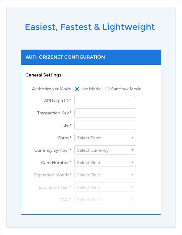 用于ArForms的Authorize.Net