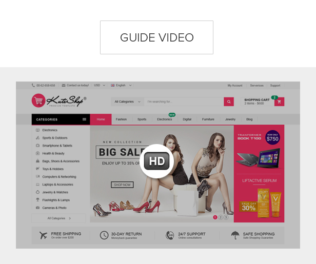 KuteShop – Fashion, Electronics & Marketplace Elementor WooCommerce Theme (RTL Supported)