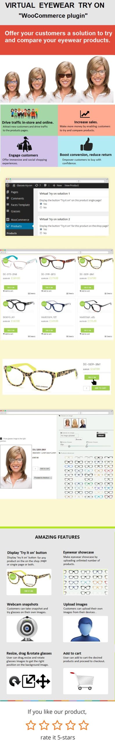 Eyewear Virtual Try-on Popup | WooCommerce WordPress