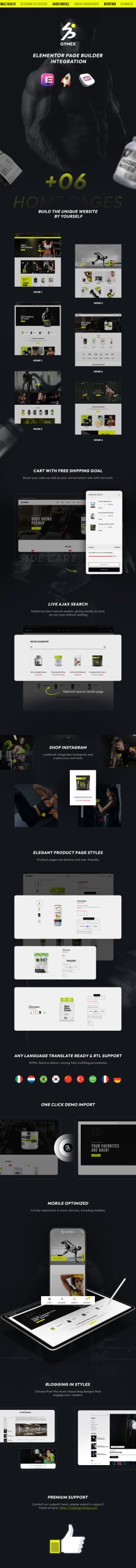 Gymex & C补充剂和营养WooCommerce主题
