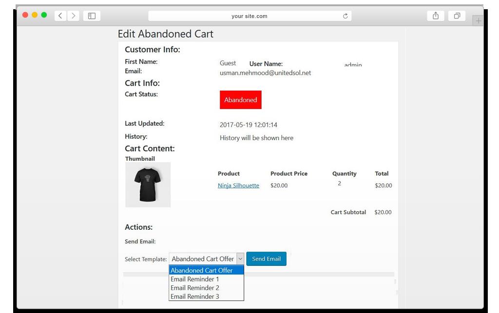 WooCommerce遗弃购物车电子邮件插件，回收遗弃购物车