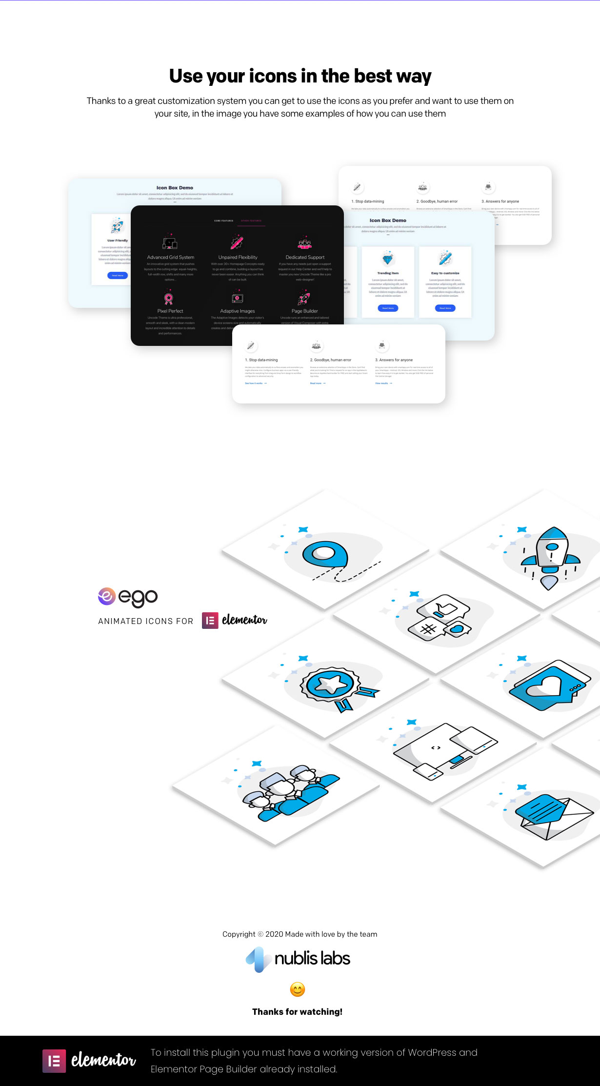 Ego动画图标-Elementor的小工具