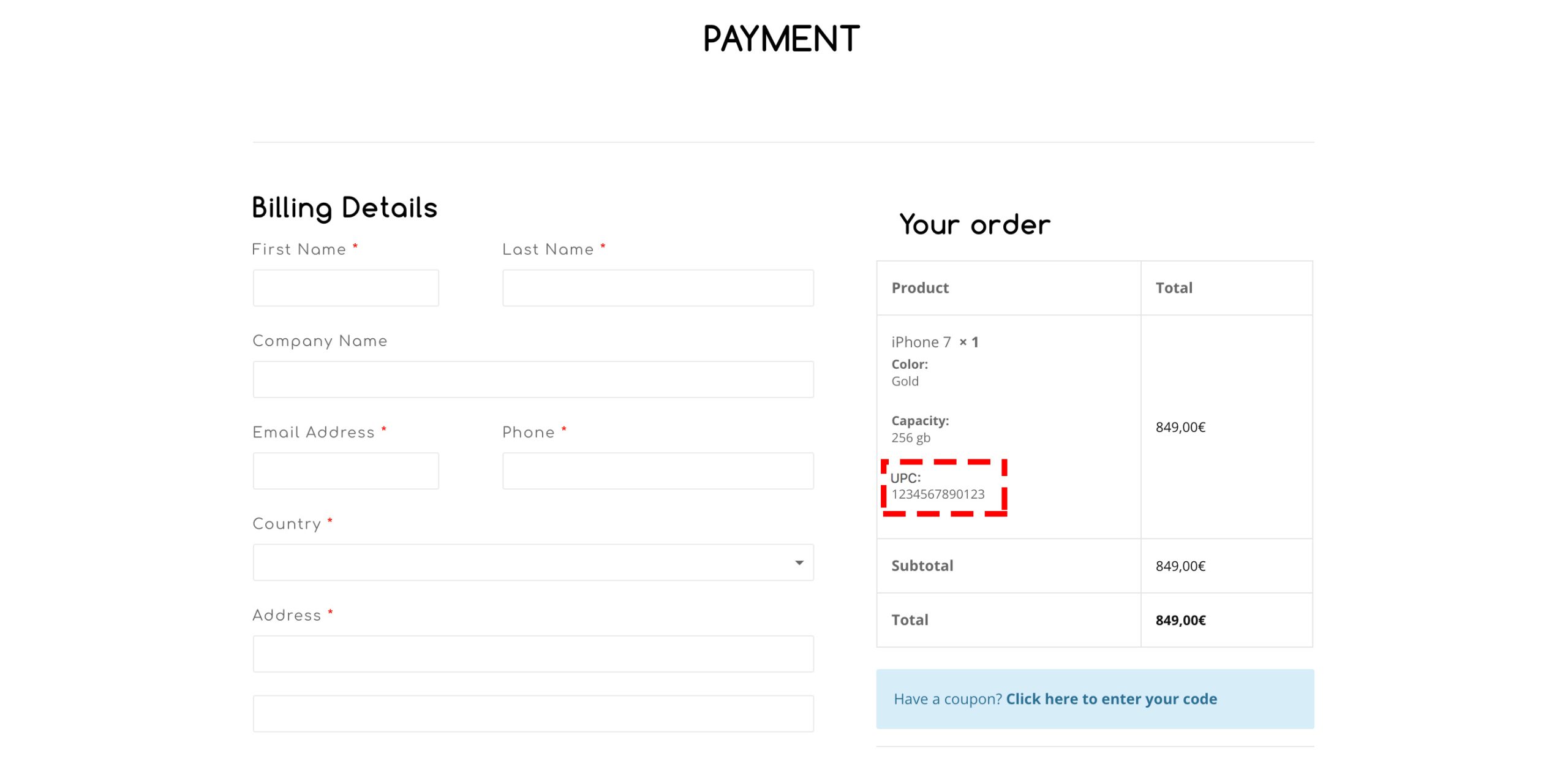 CTL WooCommerce UPC