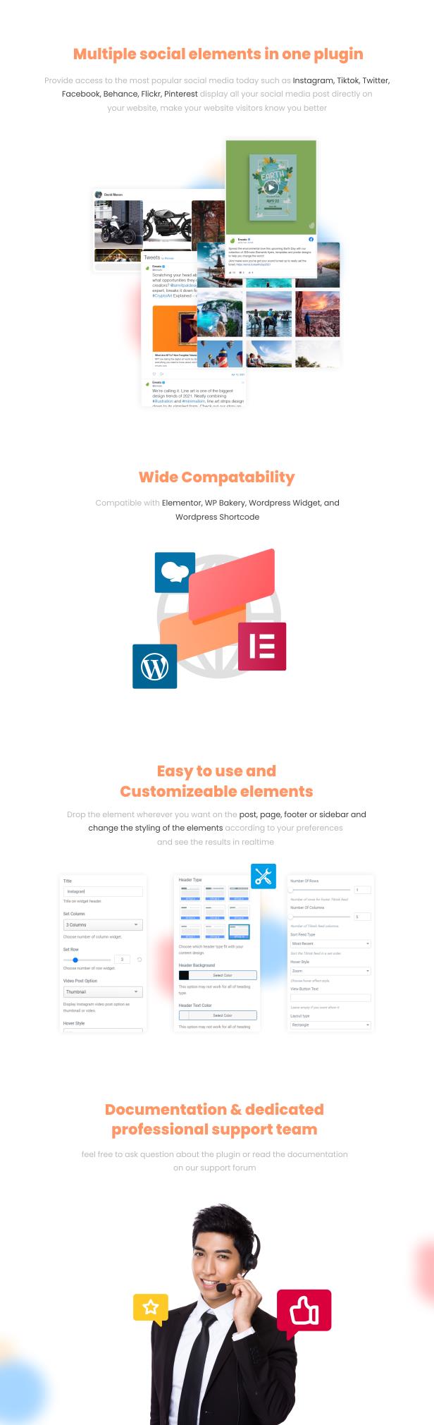 JIG Social Feed for WordPress小组件短码&Add ONS for Elementor&WPBakery Page Builder